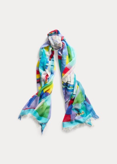 Women's Polo Ralph Lauren Graphic Sailboat Scarf | 468207IZK